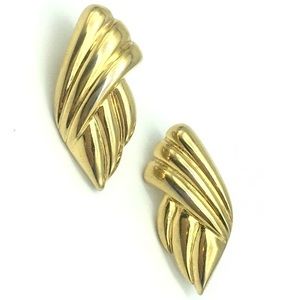 Vintage Monet Earrings Gold Tone Classic Studs 80s 90s